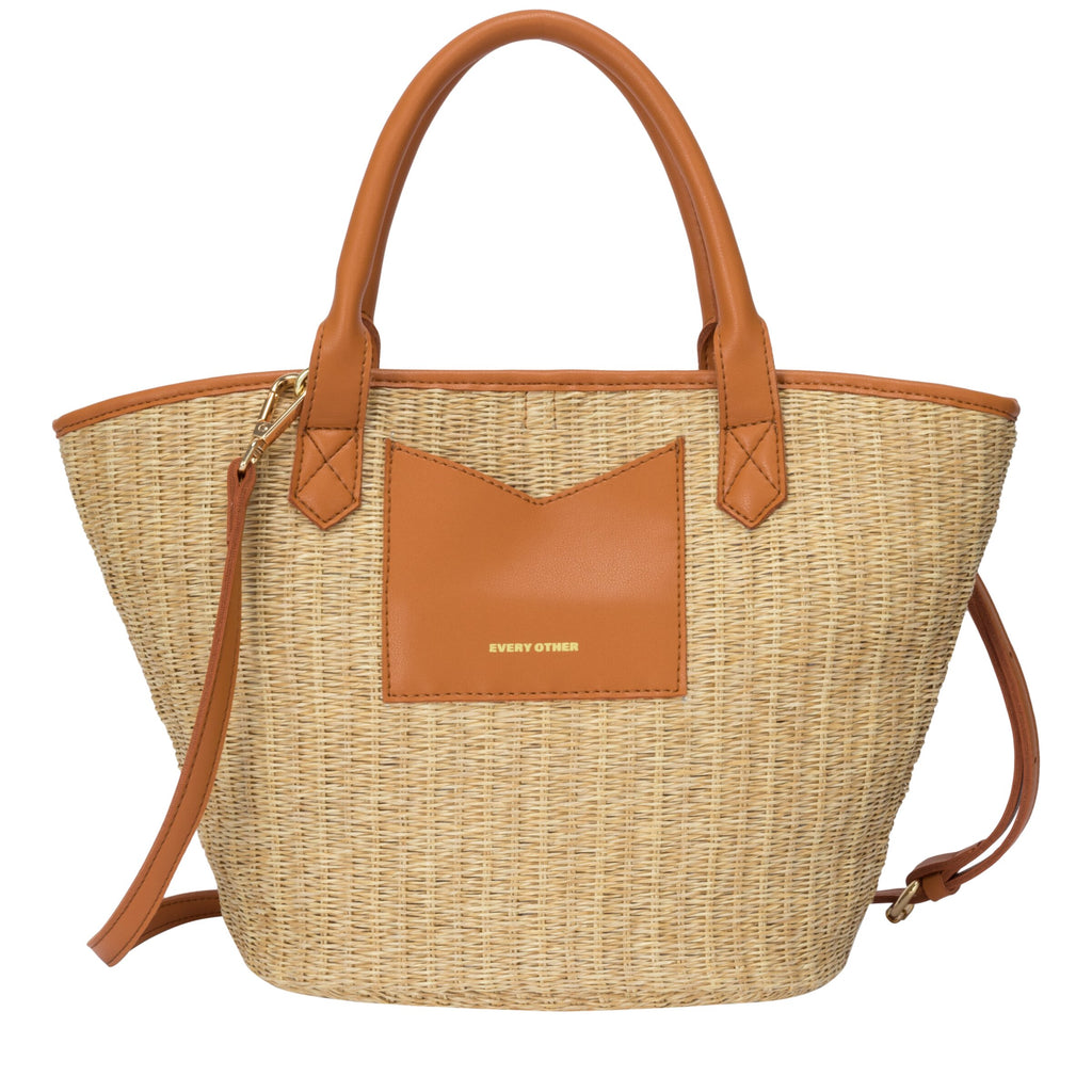 Every Other Large Twin Strap Tote Bag - Tan