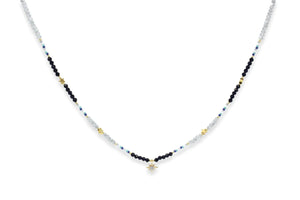 Aditi Black Beaded Star Necklace
